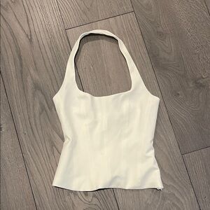 Zara White Halter Neck Tank Top